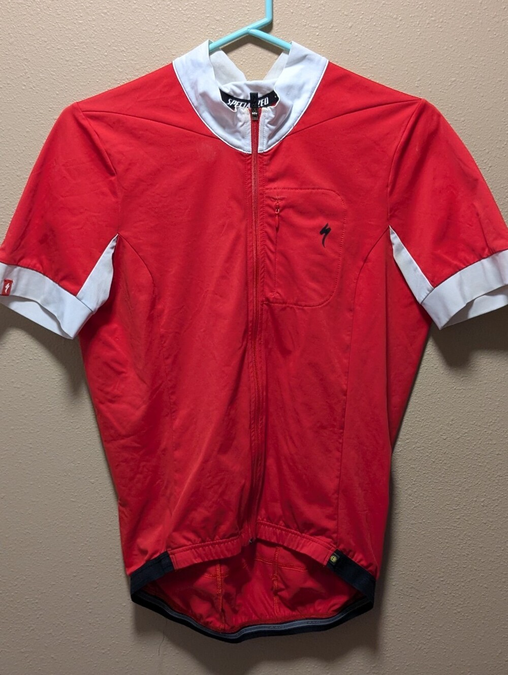 Specialized Red Full-Zip Cycling Jersey With White Accents - Medium